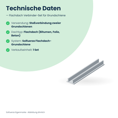 Solfuerza Flachdach Verbinder-Set für Grundschiene